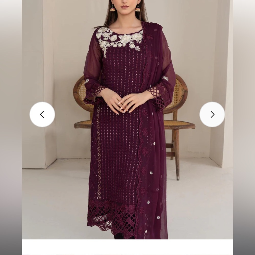 Pakistani Bollywood Indian 3 pc suit kurta - Picture 2 of 8